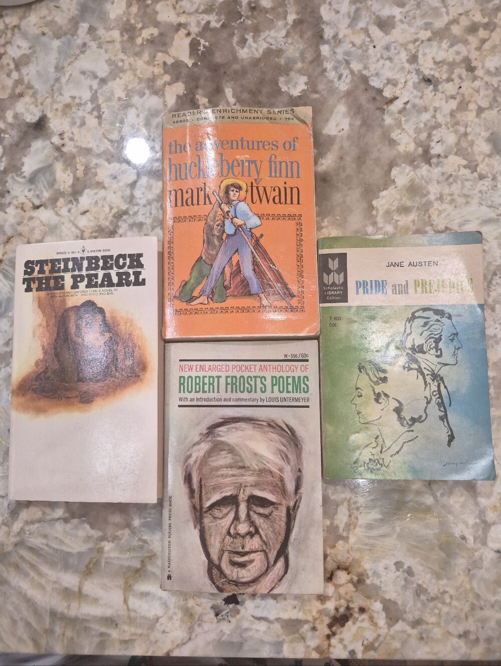 Vintage Paperback Classic Book Lot Twain Frost Steinback Austen